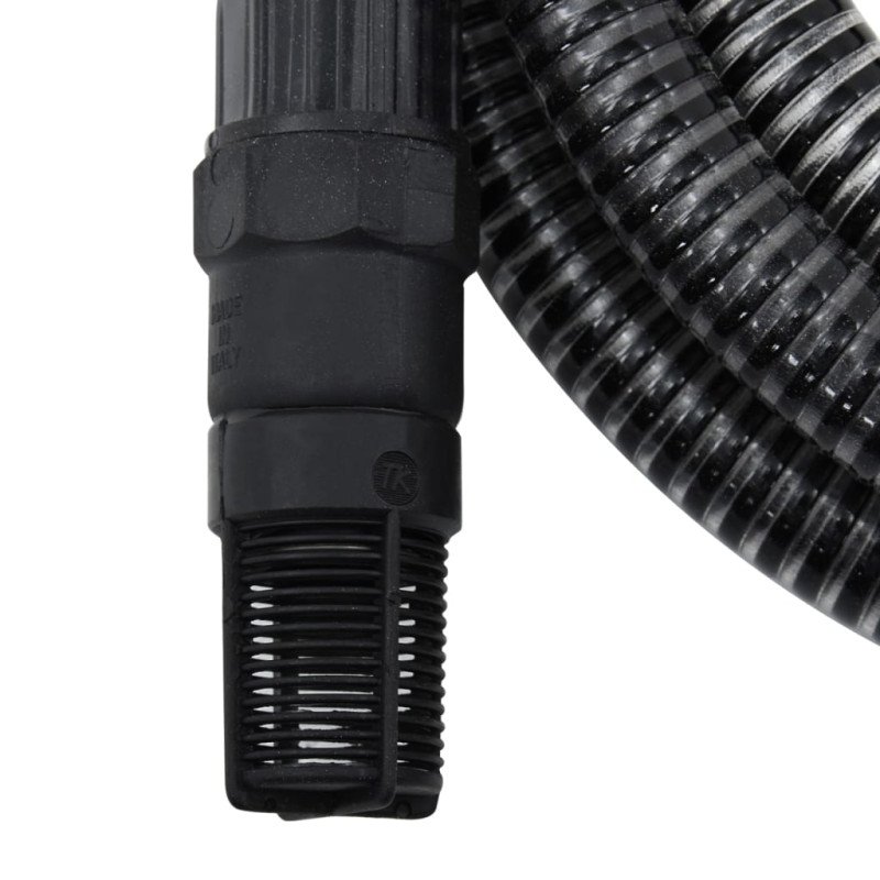 vidaXL Odsávacia hadica s PVC spojkami, čierna 1" 4 m, PVC