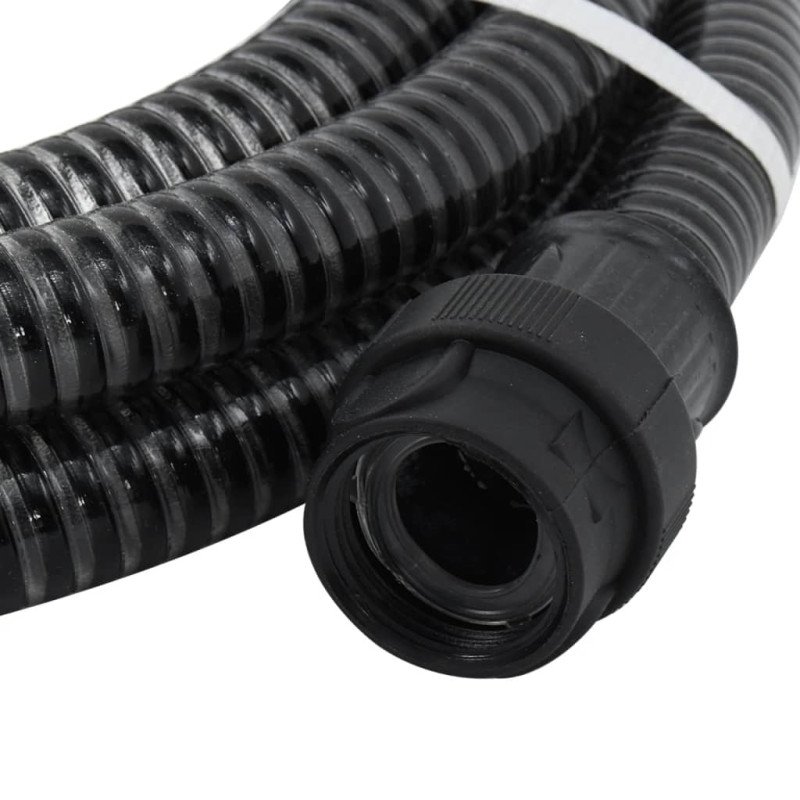 vidaXL Odsávacia hadica s PVC spojkami, čierna 1" 4 m, PVC