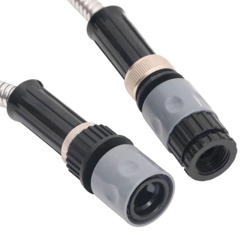 vidaXL Záhradná hadica s tryskou, strieborná 0,6" 15 m, oceľ