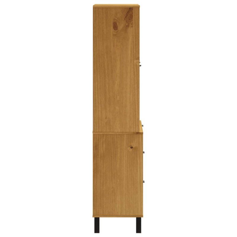 vidaXL Vysoká skrinka, sklenené dvierka FLAM 80x40x180 cm, borovica