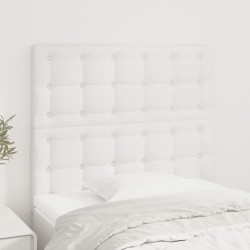 vidaXL Čelá postele 2 ks biele 90x5x78/88 cm umelá koža