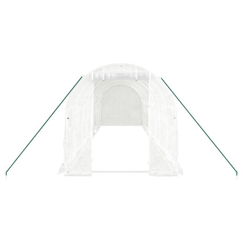 vidaXL Fóliovník s oceľovým rámom biely 16 m² 8x2x2 m