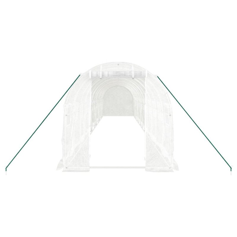 vidaXL Fóliovník s oceľovým rámom biely 24 m² 12x2x2 m