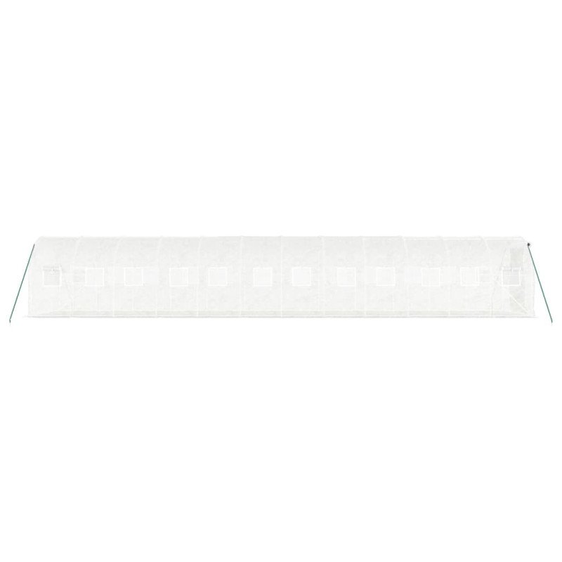 vidaXL Fóliovník s oceľovým rámom biely 24 m² 12x2x2 m