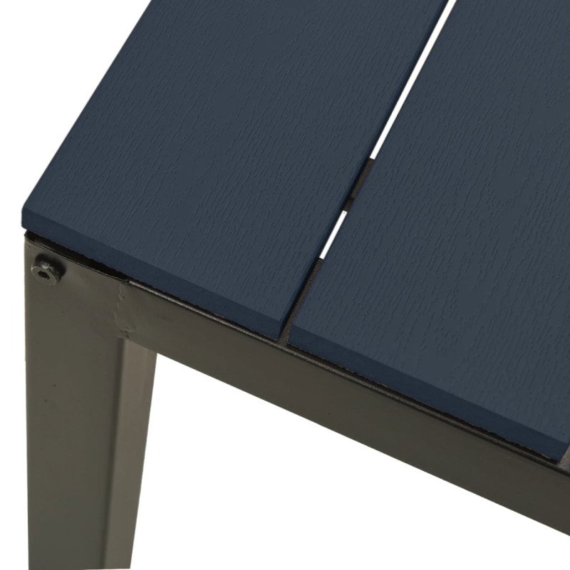 vidaXL Záhradná lavička 110 cm, oceľ a WPC, čierna