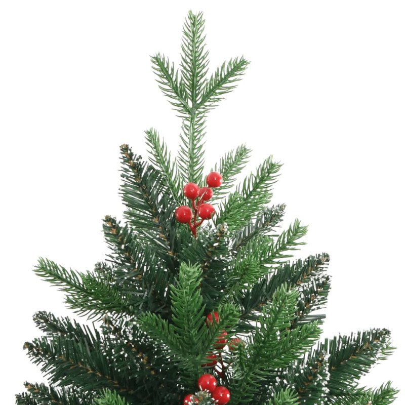 vidaXL Umelý výklopný vianočný stromček s červenými plodmi 180 cm