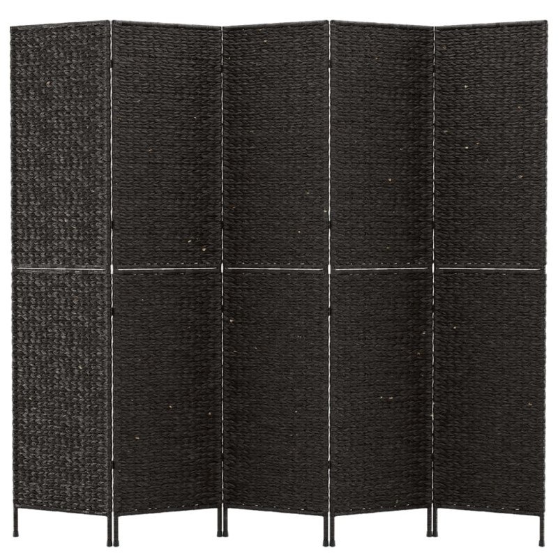 vidaXL Paraván 5-panelový čierny 205x180 cm vodný hyacint