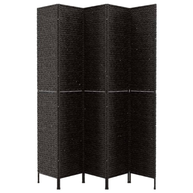 vidaXL Paraván 5-panelový čierny 205x180 cm vodný hyacint