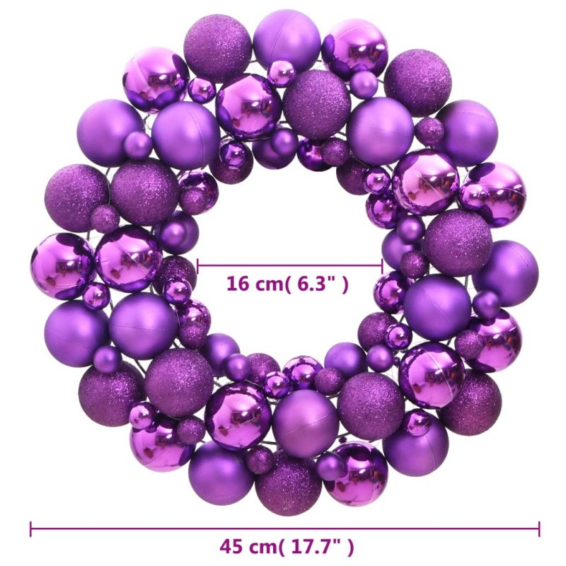 vidaXL Vianočný veniec fialový 45 cm polystyrén