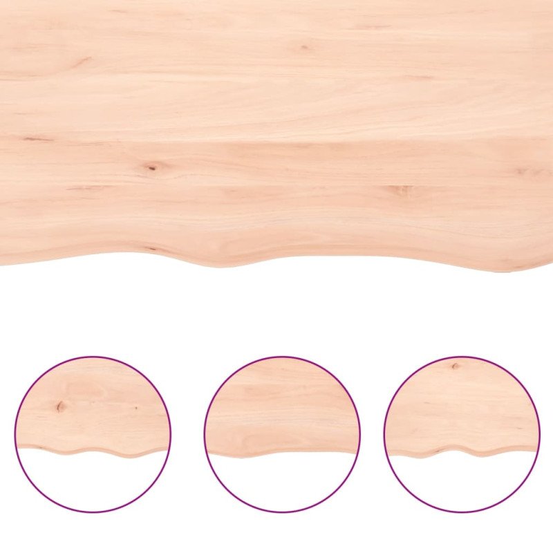 vidaXL Stolová doska 100x40x(2-4) cm neošetrený dubový masív