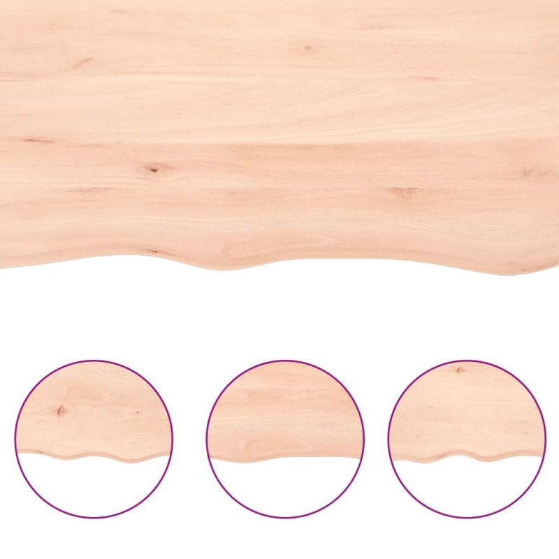 vidaXL Stolová doska 140x40x(2-4) cm neošetrený dubový masív