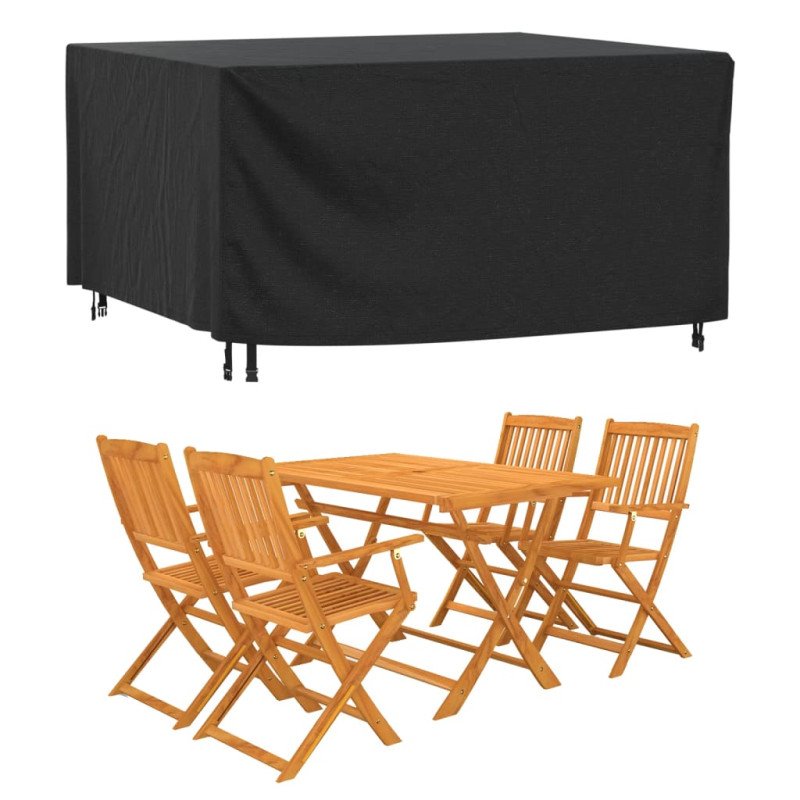 vidaXL Poťah na záhradný nábytok čierny 180x140x90 cm vodotesný 420D