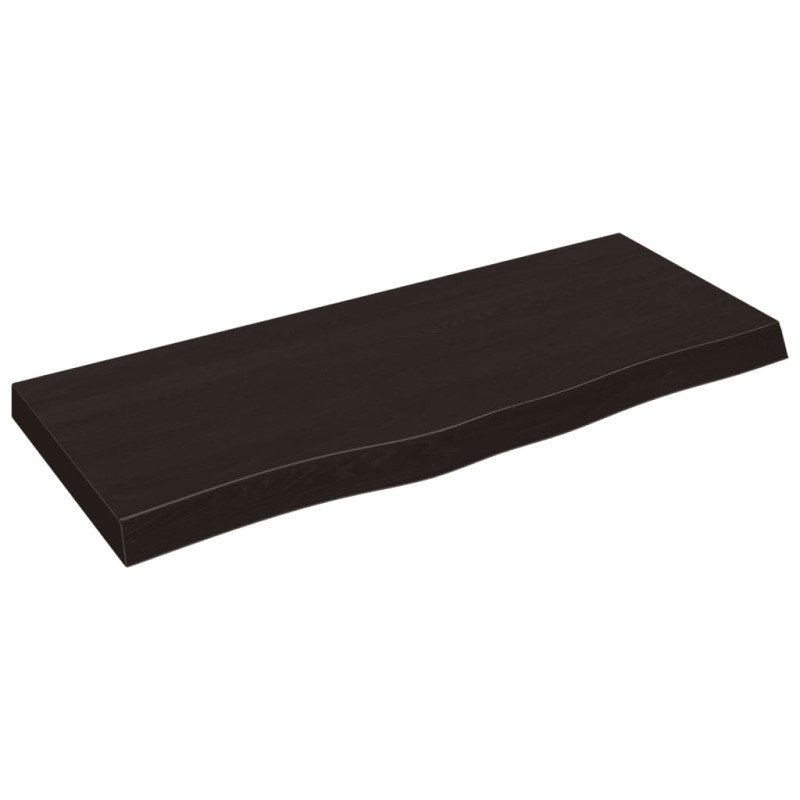 vidaXL Stolová doska tmavosivá 100x40x(2-6) cm ošetrený dubový masív