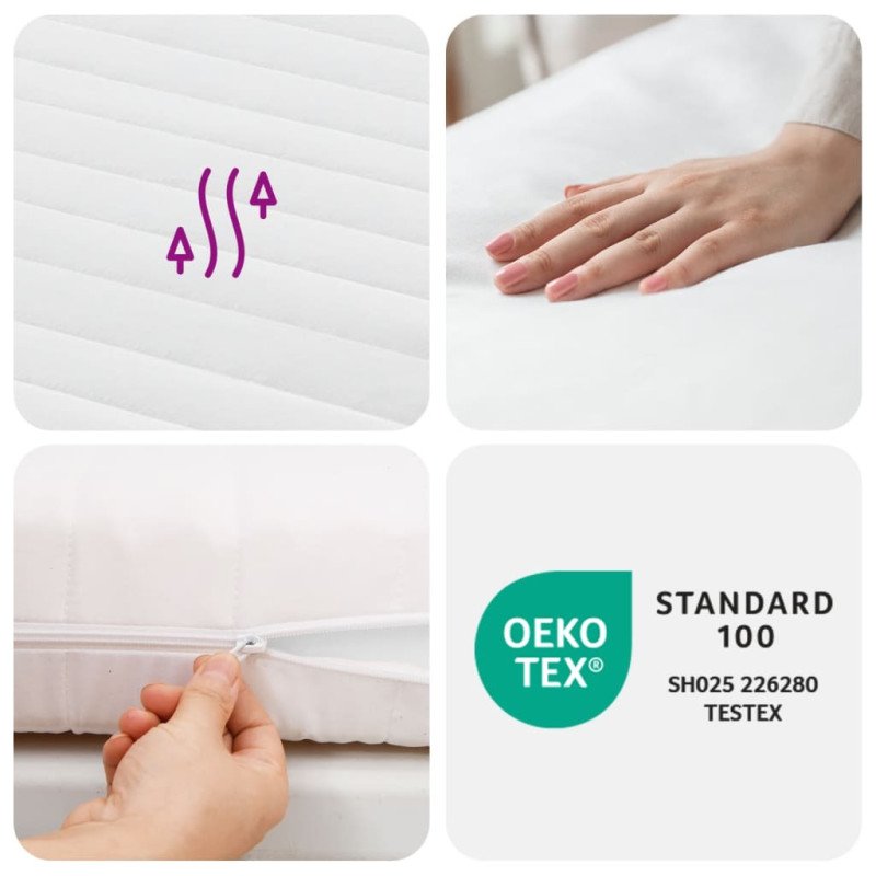 vidaXL Penový matrac biely 80x200 cm tvrdosť H2 H3