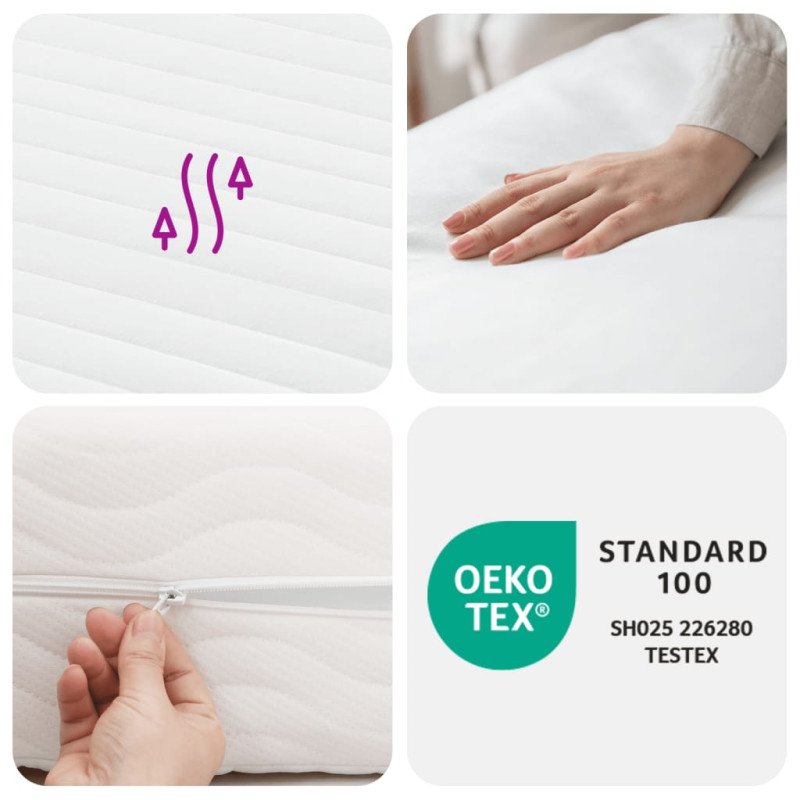 vidaXL Penový matrac biely 90x200 cm 7 zón tvrdosť 20 ILD