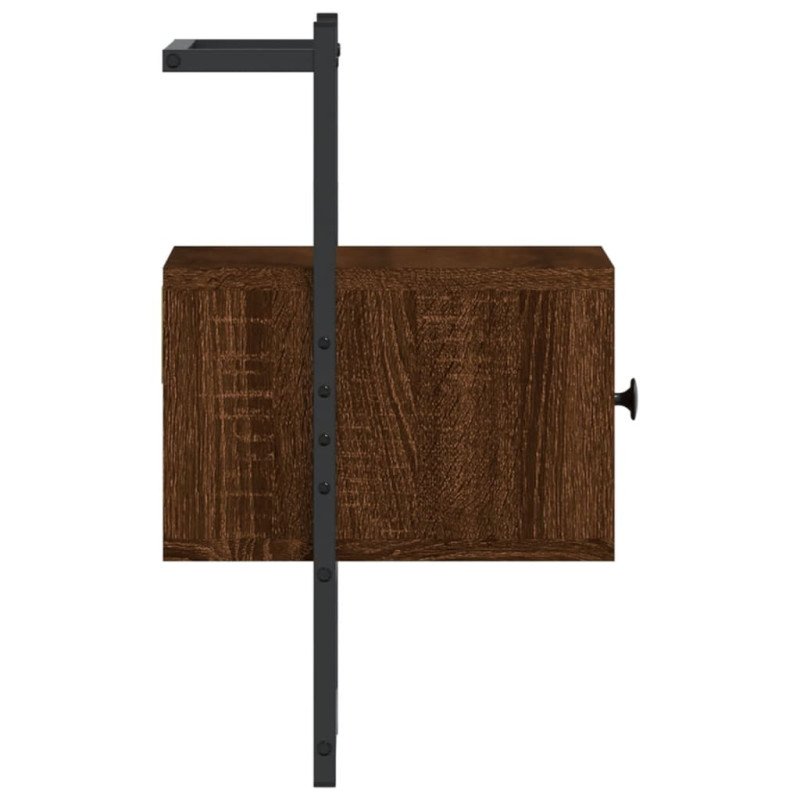 vidaXL Nočné skrinky nástenné 2 ks hnedý dub 35x30x51 cm kompoz. drevo