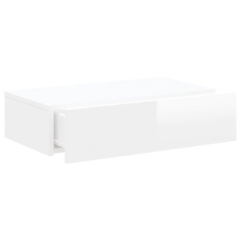 vidaXL TV skrinka s LED svetlami lesklá biela 60x35x15,5 cm
