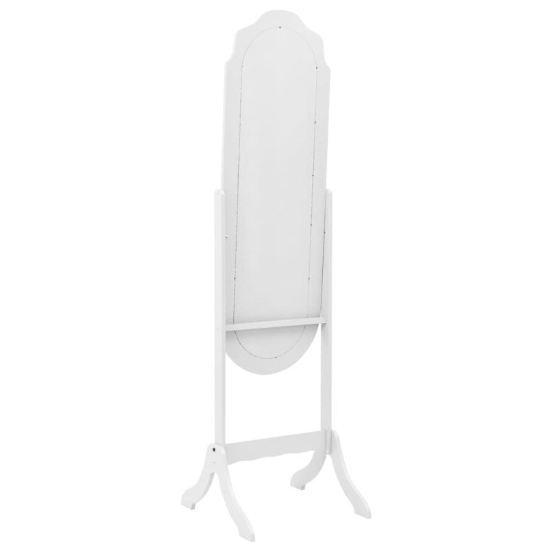 vidaXL Voľne stojace zrkadlo biele 45,5x47,5x160 cm kompozitné drevo