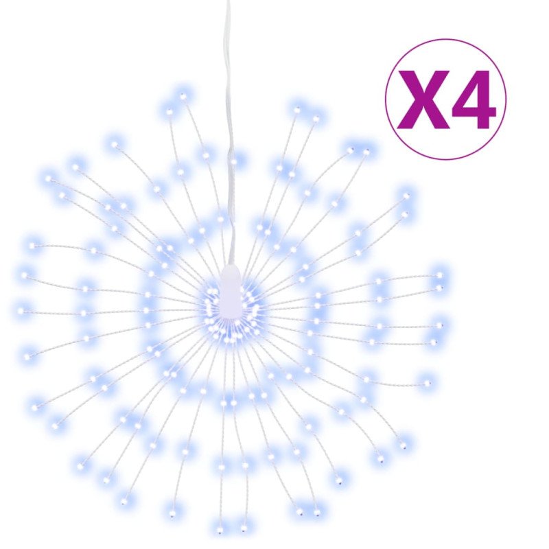 vidaXL Vianočná svietiaca hviezda 140 LED 4 ks studené biele 17 cm