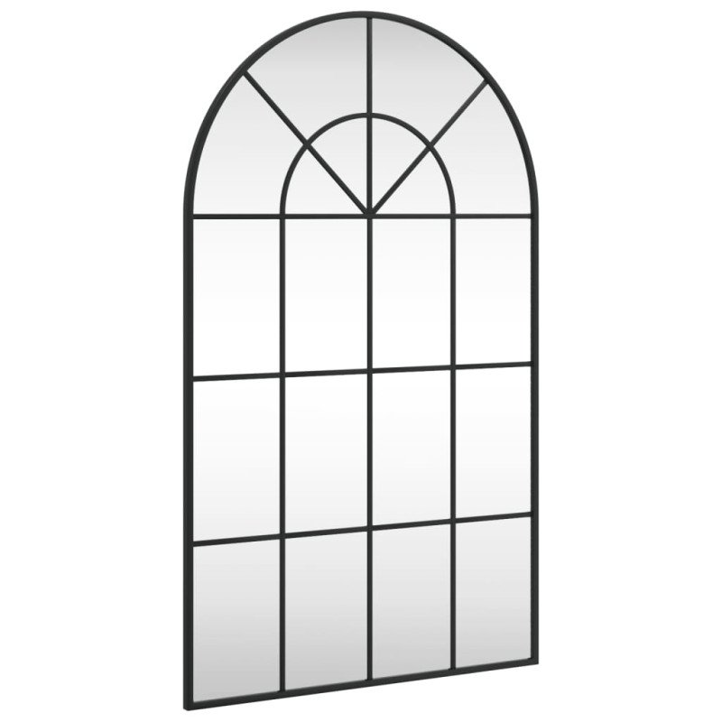 vidaXL Nástenné zrkadlo čierne 60x100 cm oblúkové železné