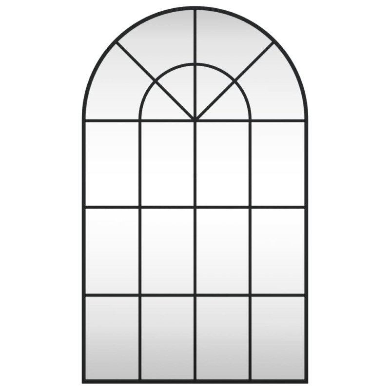 vidaXL Nástenné zrkadlo čierne 60x100 cm oblúkové železné