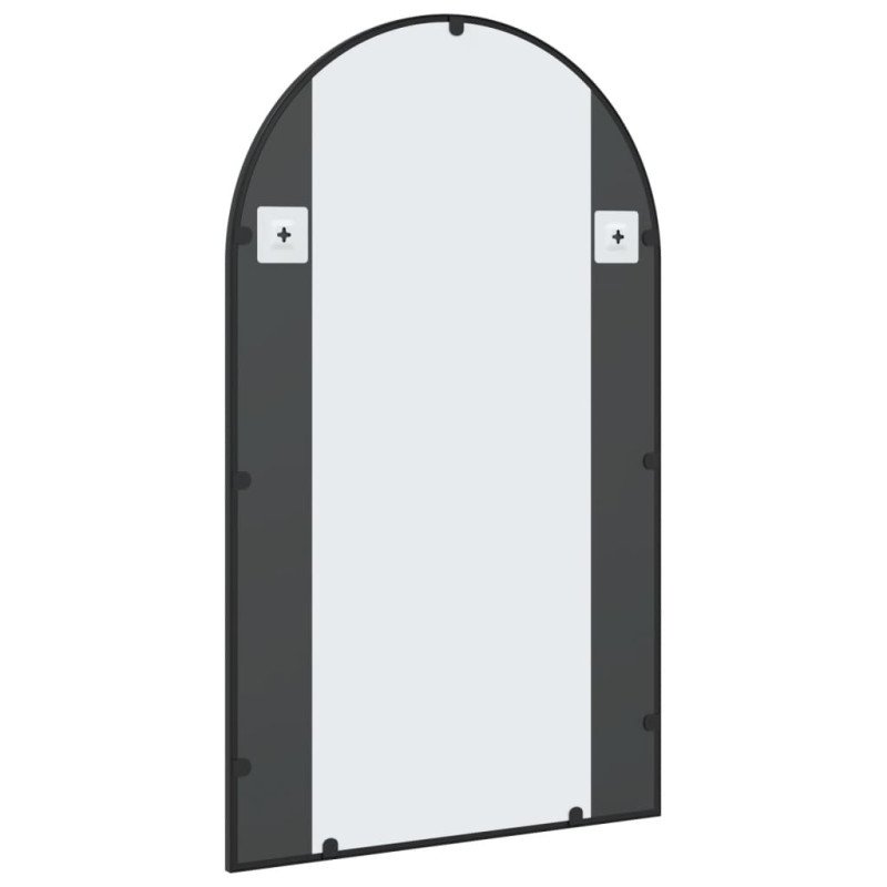 vidaXL Nástenné zrkadlo čierne 60x100 cm oblúkové železné