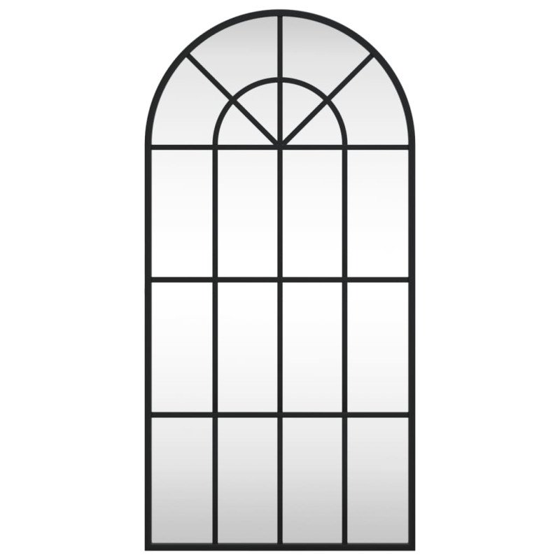 vidaXL Nástenné zrkadlo čierne 40x80 cm oblúkové železné