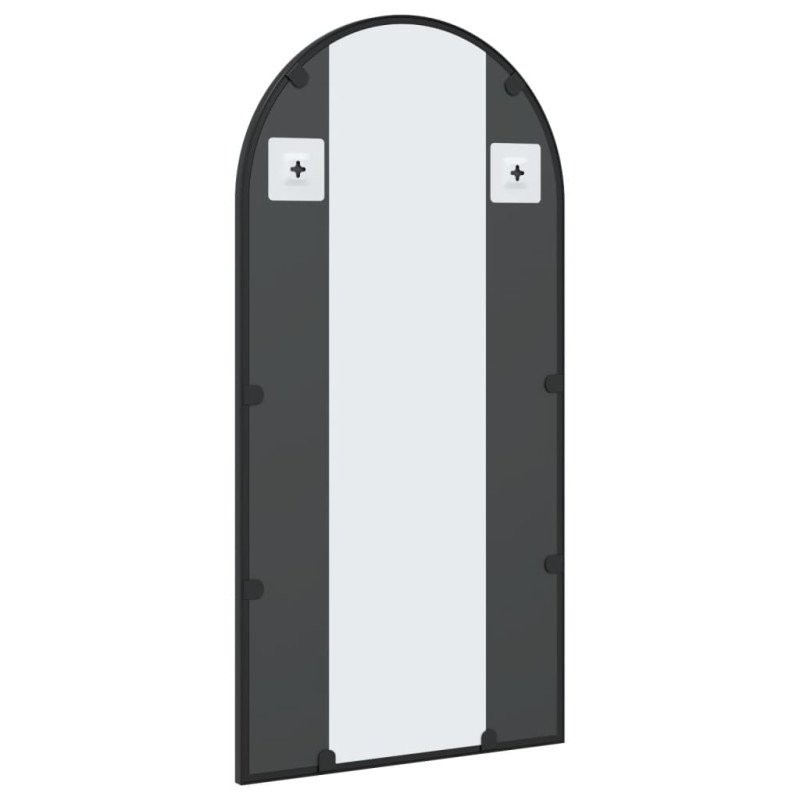 vidaXL Nástenné zrkadlo čierne 40x80 cm oblúkové železné