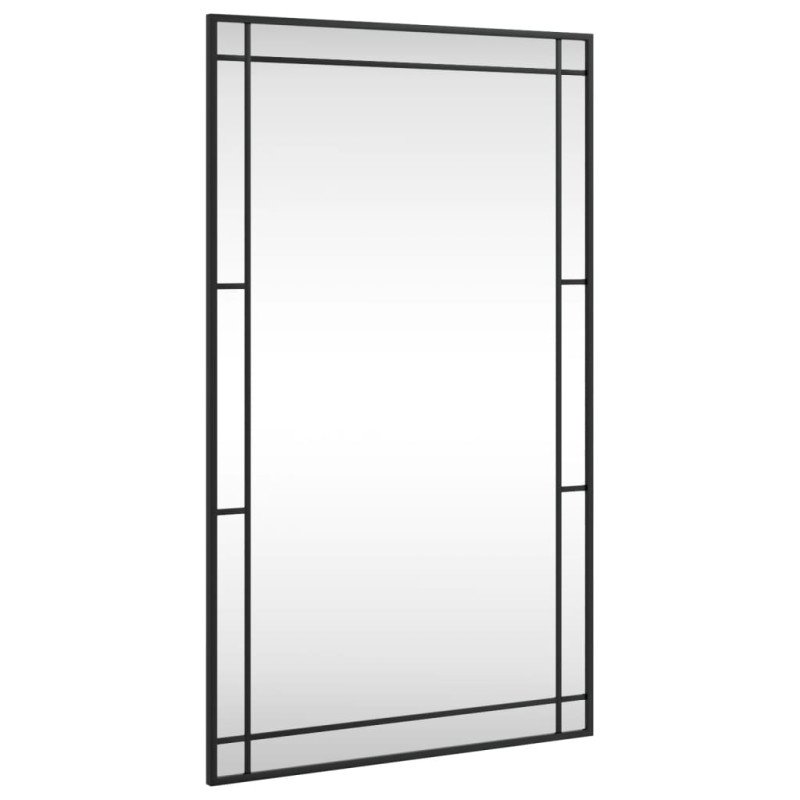 vidaXL Nástenné zrkadlo čierne 60x100 cm obdĺžnikové železné