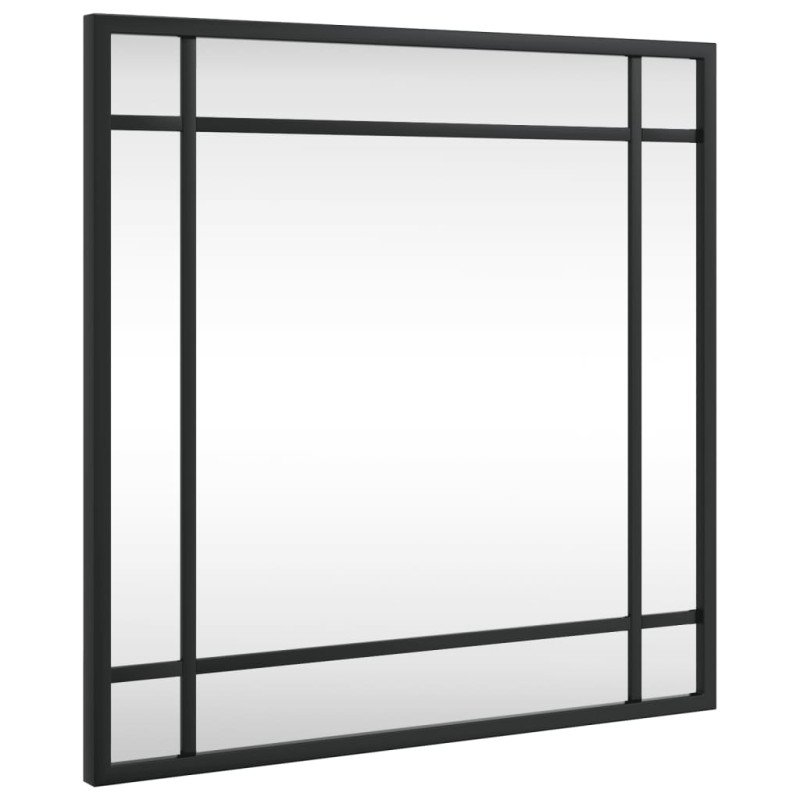 vidaXL Nástenné zrkadlo čierne 40x40 cm štvorcové železné
