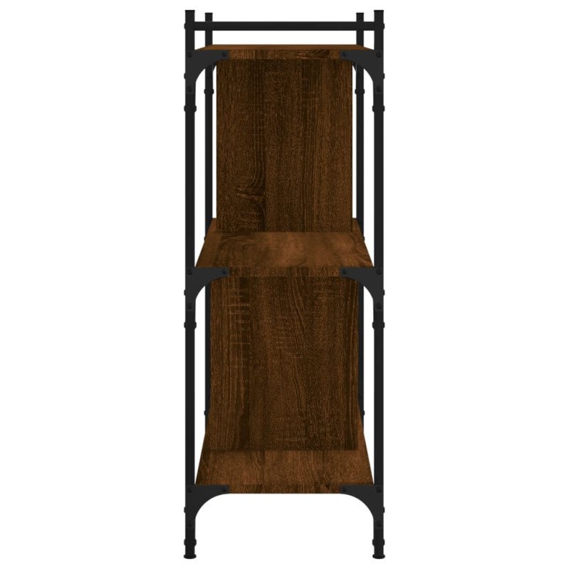 vidaXL Knižnica 3-poschodová hnedý dub 76x32x88 cm kompozitné drevo