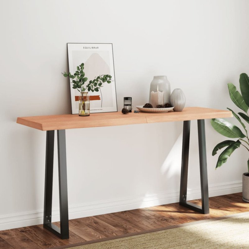 vidaXL Stolová doska svetlohnedá 160x50x(2-6)cm ošetrený masív hrany