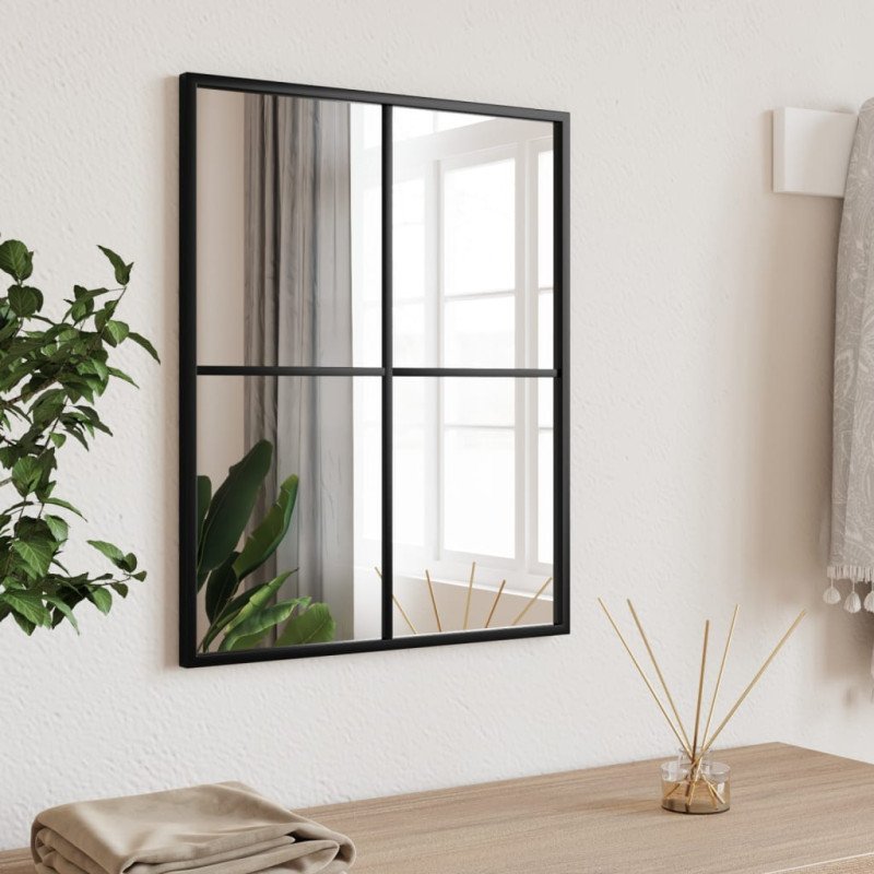 vidaXL Nástenné zrkadlo čierne 40x50 cm obdĺžnikové železné