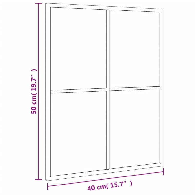 vidaXL Nástenné zrkadlo čierne 40x50 cm obdĺžnikové železné