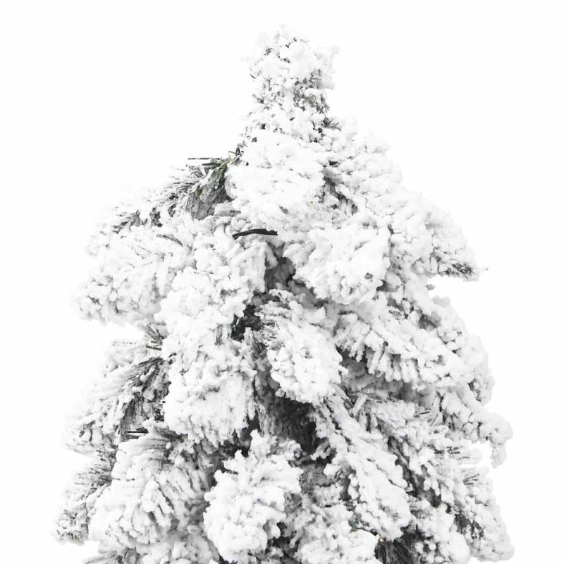 vidaXL Osvetlený umelý vianočný stromček so 100 LED, zasnežený 180 cm
