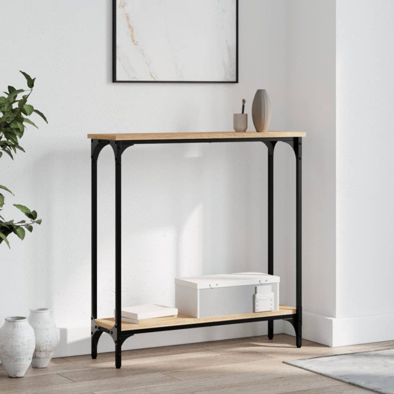 vidaXL Konzolový stolík dub sonoma 75x22,5x75 cm kompozitné drevo