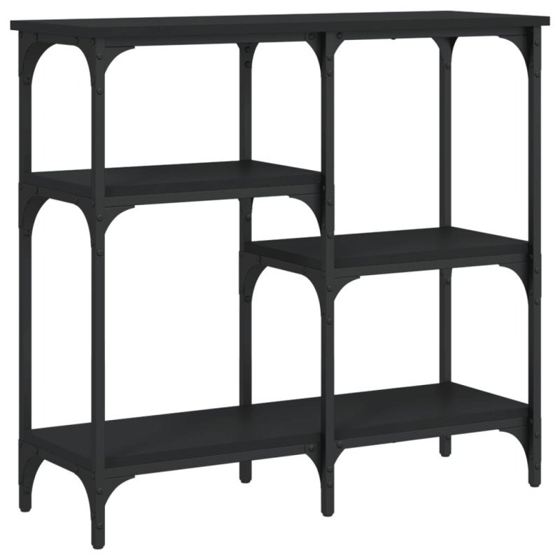 vidaXL Konzolový stolík čierny 80x29x75 cm kompozitné drevo