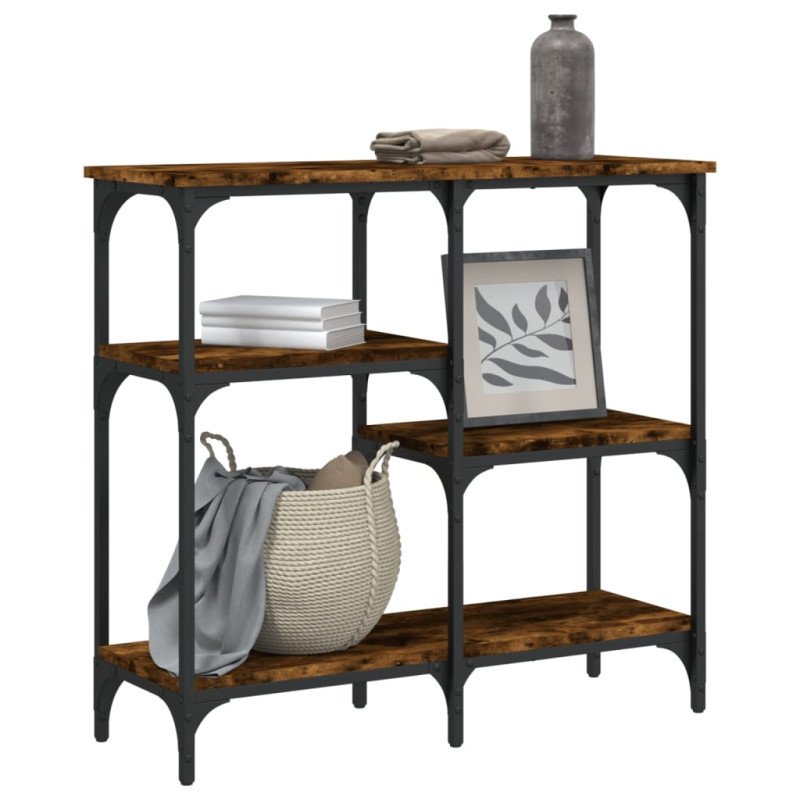 vidaXL Konzolový stolík dymový dub 80x29x75 cm kompozitné drevo