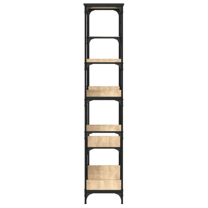 vidaXL Knižnica dub sonoma 99x35,5x176 cm kompozitné drevo a oceľ