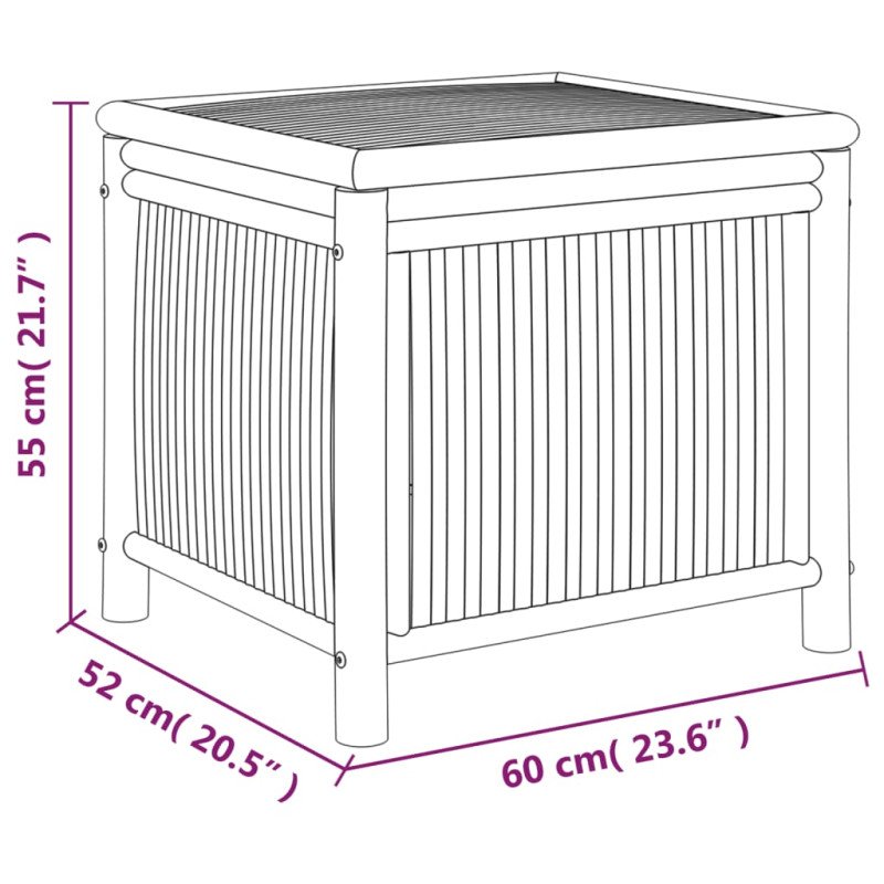 vidaXL Záhradný úložný box 60x52x55 cm bambus