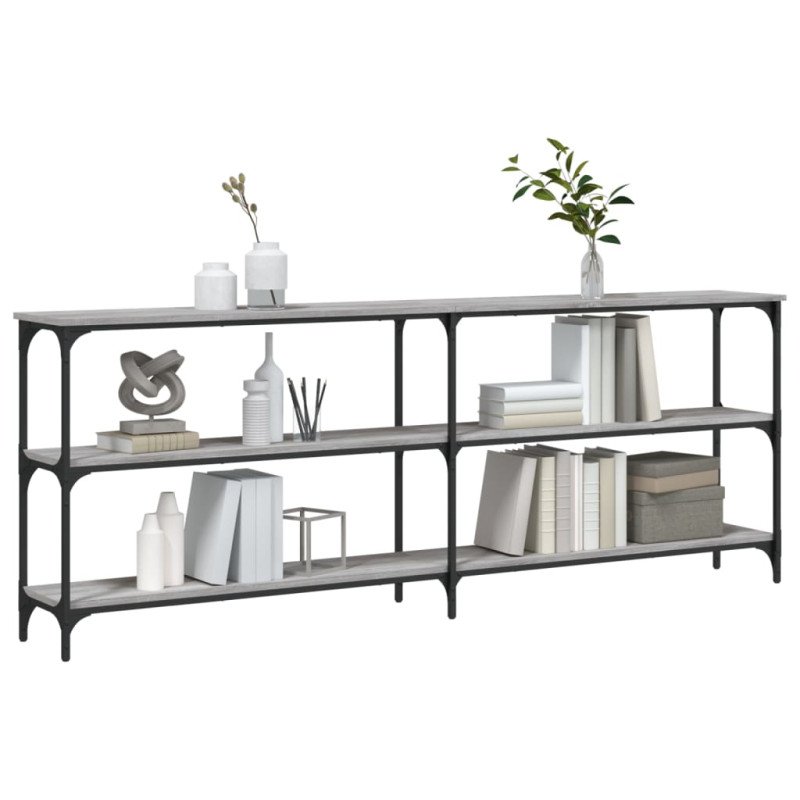 vidaXL Konzolový stolík sivý sonoma 200x29x75 cm kompozitné drevo