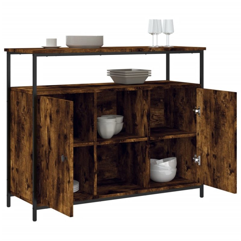 vidaXL Komoda dymový dub 100x35x80 cm kompozitné drevo