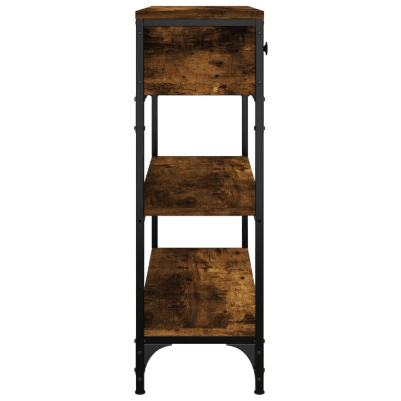 vidaXL Konzolový stolík dymový dub 72,5x25x75 cm kompozitné drevo
