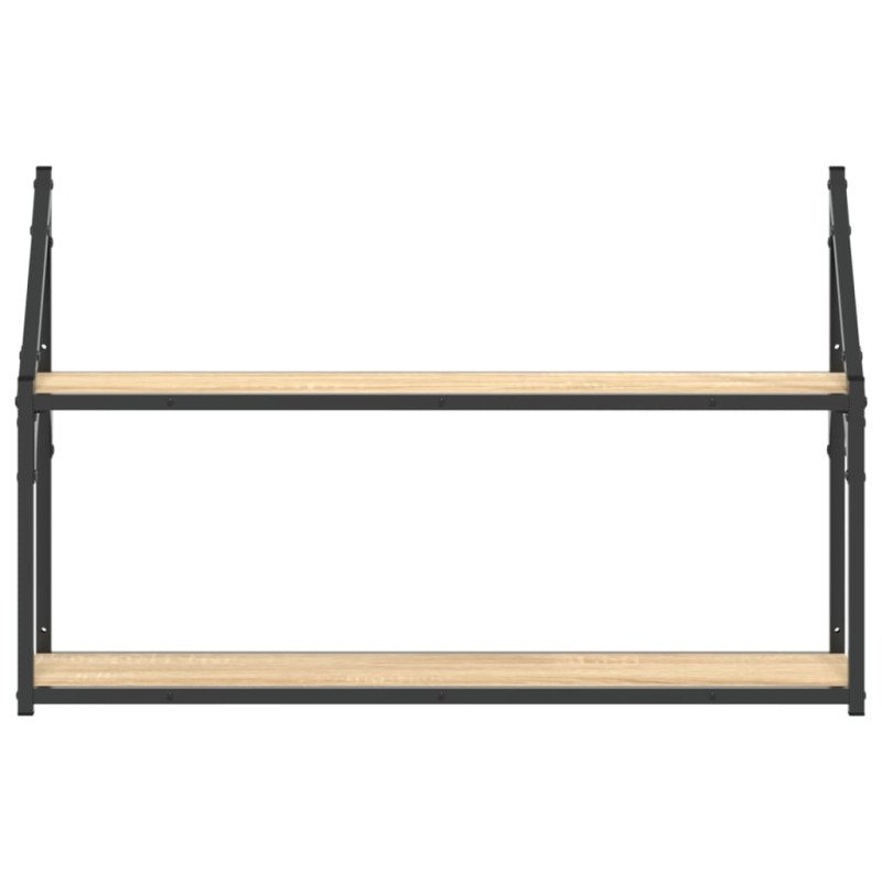 vidaXL 2-posch. nástenná polica dub sonoma 80x21x51 cm kompozit. drevo