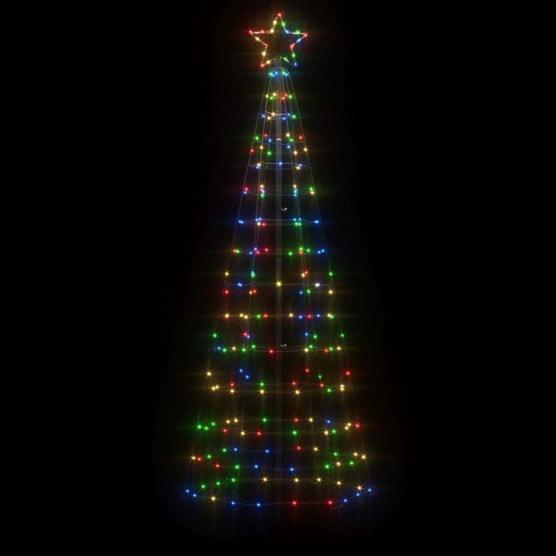 vidaXL Sveto na vianočný stromček s hrotmi 220 LED rôznofarebné 180 cm