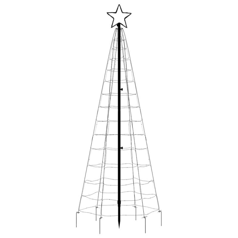 vidaXL Sveto na vianočný stromček s hrotmi 220 LED rôznofarebné 180 cm