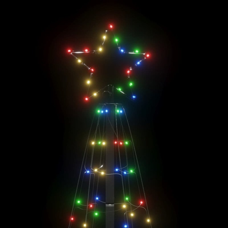 vidaXL Sveto na vianočný stromček s hrotmi 220 LED rôznofarebné 180 cm