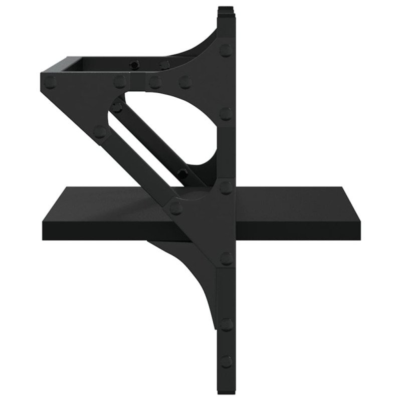 vidaXL Nástenné police s tyčami 2 ks čierne 30x25x30 cm