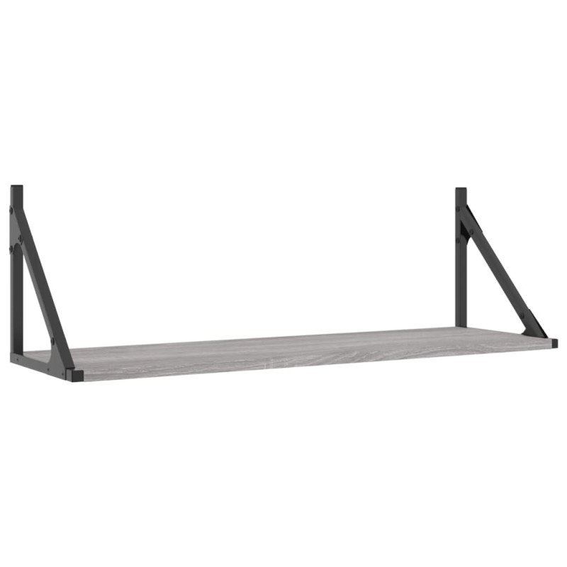 vidaXL Nástenné police 2 ks sivé sonoma 80x25x25,5 cm kompozitné drevo
