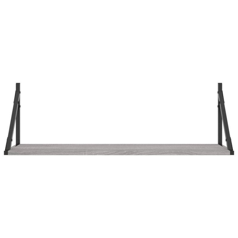 vidaXL Nástenné police 2 ks sivé sonoma 80x25x25,5 cm kompozitné drevo